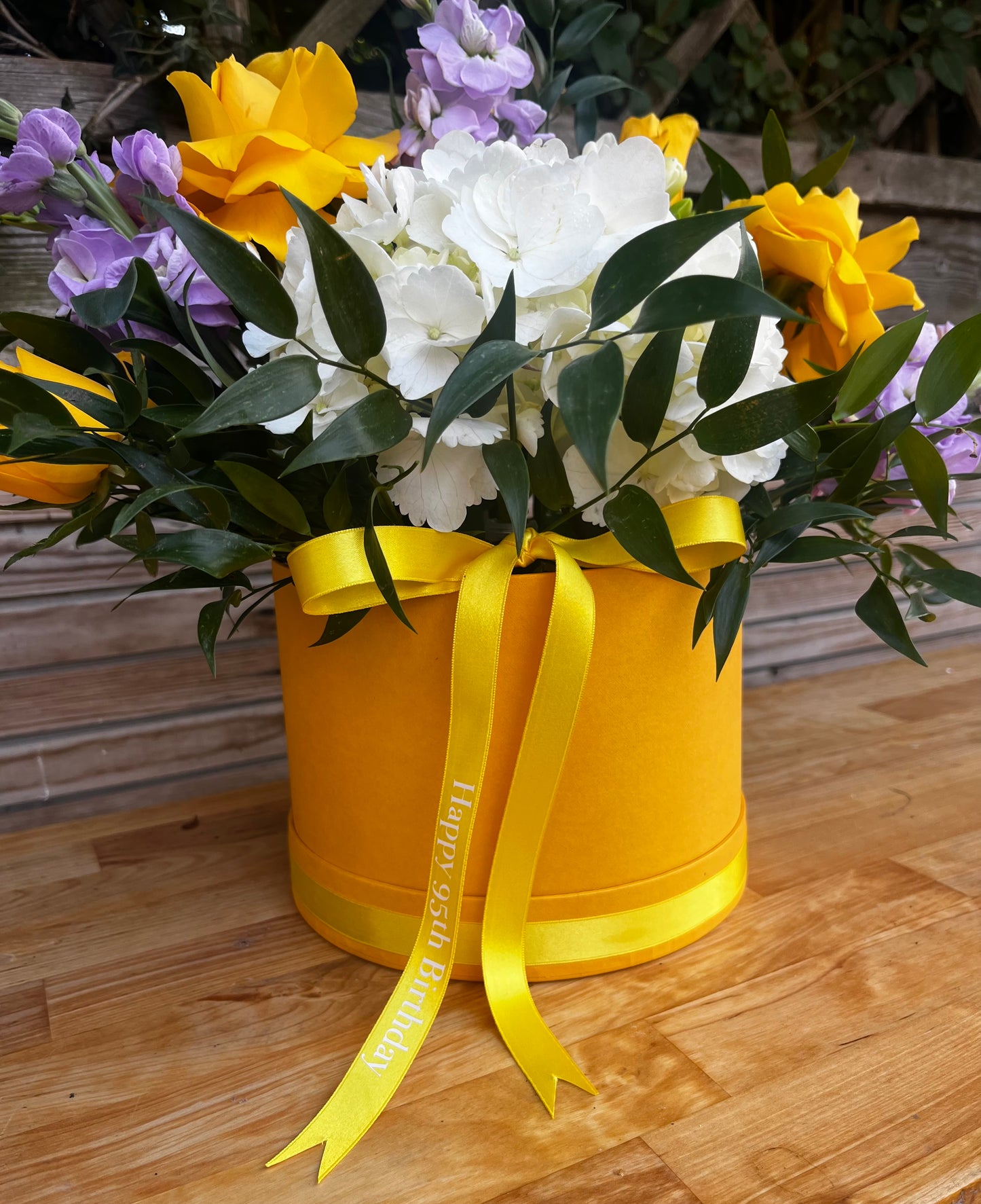 Hat Box Flowers (Florist’s Choice)